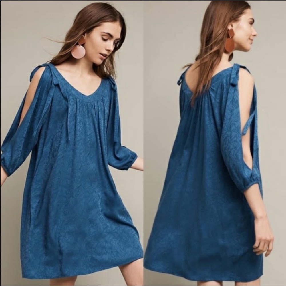 Anthropologie - Holding Horses - Blue Floral Dress - Picture 1 of 8